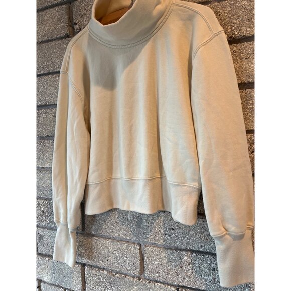 Abercrombie & Fitch Soft AF Collection Cropped Mock Neck Sweatshirt Beige S - Picture 3 of 7